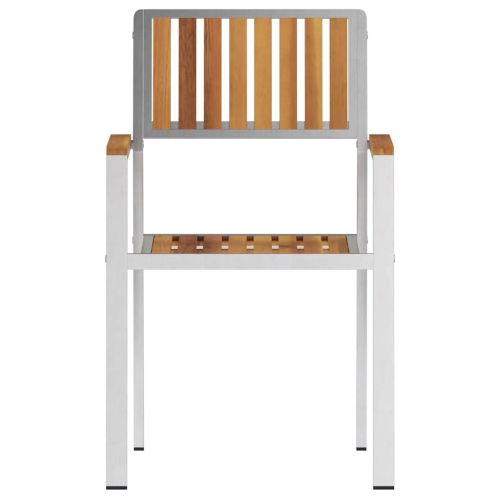 Градински стол 2 pcs Кафяво Солидно акациево дърво