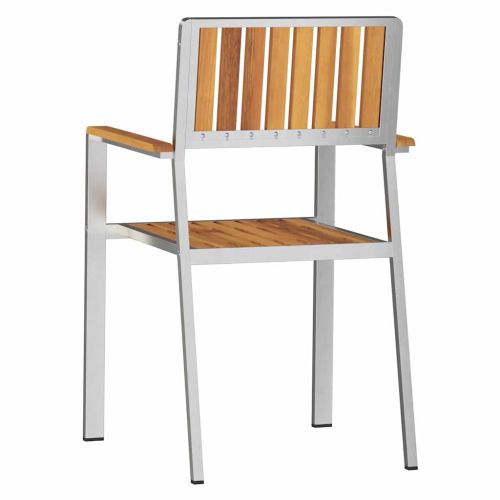 Градински стол 2 pcs Кафяво Солидно акациево дърво