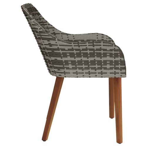 Градински стол 2 pcs Сив 62.5 x 55 x 82 см полиратан