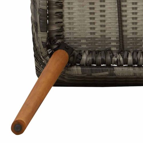 Градински стол 2 pcs Сив 62.5 x 55 x 82 см полиратан