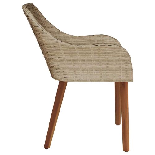 Градински стол 2 pcs Бежово 62.5 x 55 x 82 см полиратан