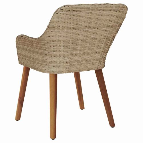Градински стол 2 pcs Бежово 62.5 x 55 x 82 см полиратан