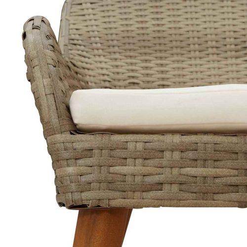 Градински стол 2 pcs Бежово 62.5 x 55 x 82 см полиратан