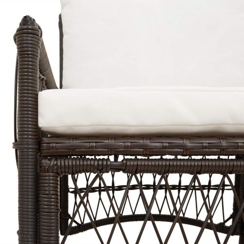 Градински стол с възглавница Кафяво 73 x 61 x 77 см полиратан