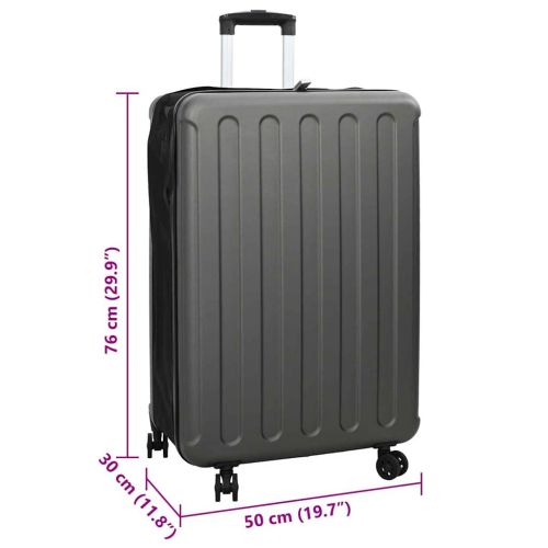 Куфар с заключване Тъмносив 50 x 30 x 76 см ABS пластмаса