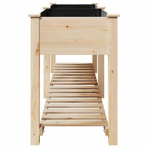 Градинска саксия Бежово 203 x 53 x 76,5 см Солидно ела дърво