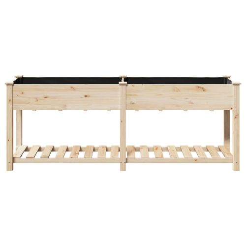 Градинска саксия Бежово 203 x 53 x 76,5 см Солидно ела дърво