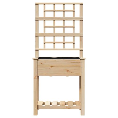 Градинска саксия Бежово 71 x 38 x 152 см Солидно ела дърво