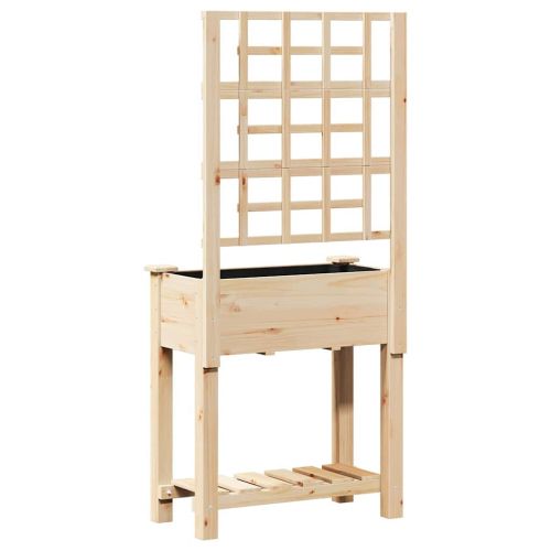 Градинска саксия Бежово 71 x 38 x 152 см Солидно ела дърво