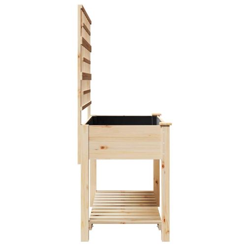 Градинска саксия Бежово 115 x 60,5 x 153 см Солидно ела дърво