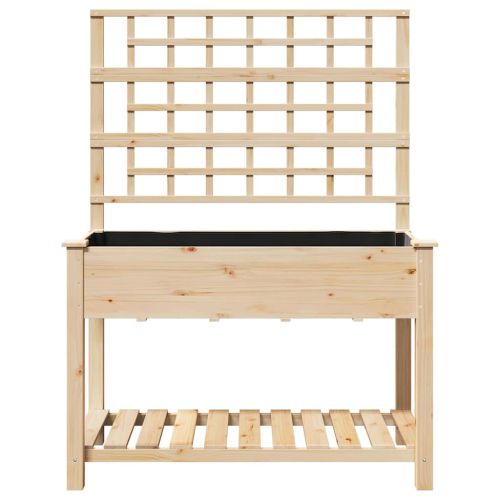 Градинска саксия Бежово 115 x 60,5 x 153 см Солидно ела дърво