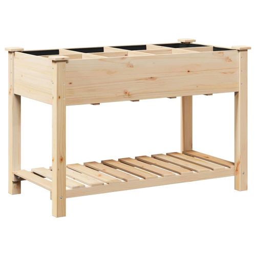 Градинска саксия Бежово 115 x 59 x 76,5 см Солидно ела дърво