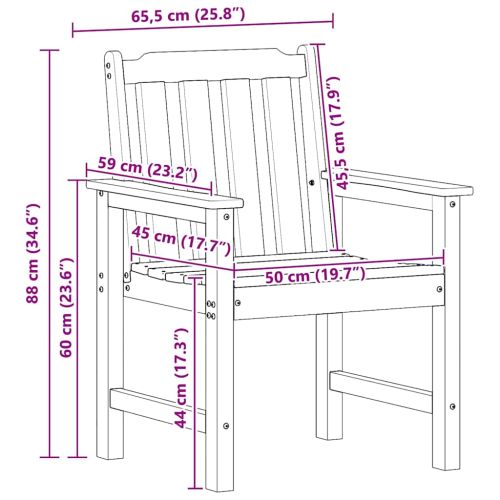 Градински стол за хранене 2 pcs Светлосиво 65,5 x 59 x 88 см