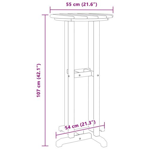 Бар маса Черно 55 x 55 x 107 cm Полиетилен