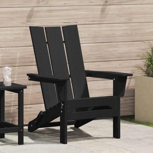 Сгъваем Adirondack стол Черно 80,5 x 74,5 x 92 см HDPE
