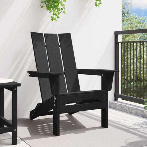 Сгъваем Adirondack стол Черно 80,5 x 74,5 x 92 см HDPE