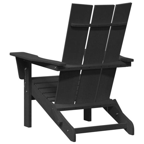 Сгъваем Adirondack стол Черно 80,5 x 74,5 x 92 см HDPE