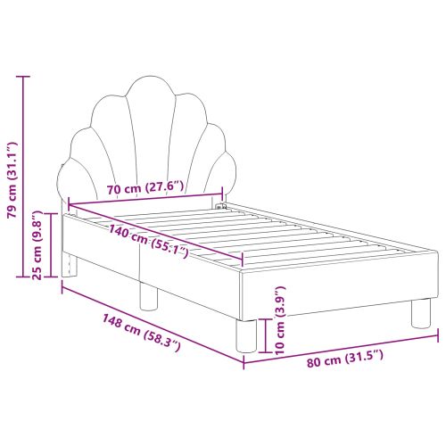 Легло за малко с главна дъска Полицейско синьо 70 x 140 cm