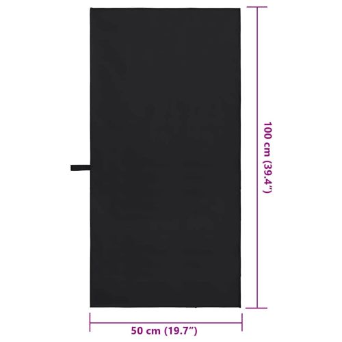 Спортни кърпи 2 pcs Черно 100 x 50 cm Полиестер и полиамид