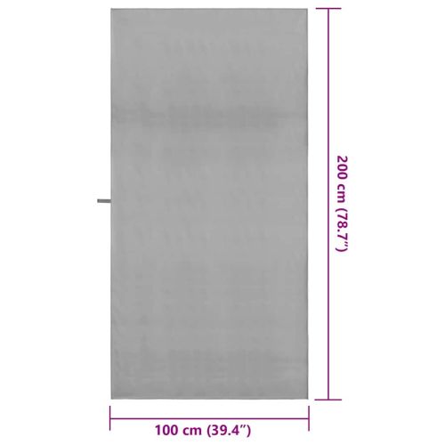 Спортни кърпи 2 pcs Тъмносив 200 x 100 cm Полиестер и полиамид