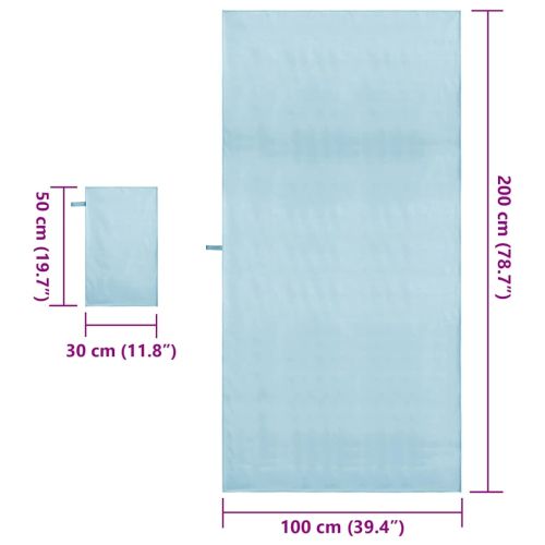 Комплект Спортни Хавлии 2 pcs Синьо текстил