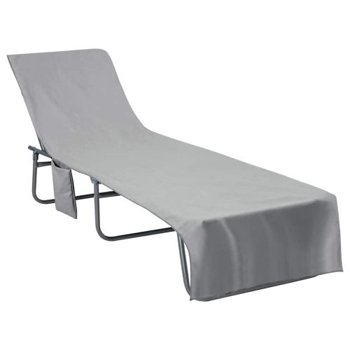 Кърпи за шезлонг 2 pcs Тъмносив 210 x 75 cm