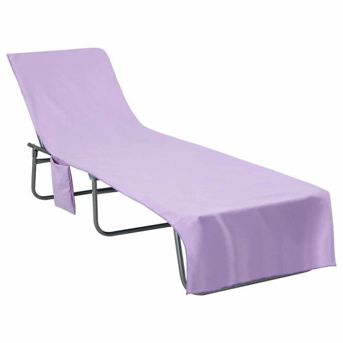 Кърпи за шезлонг 2 pcs Лилаво 210 x 75 cm Полиестер и полиамид