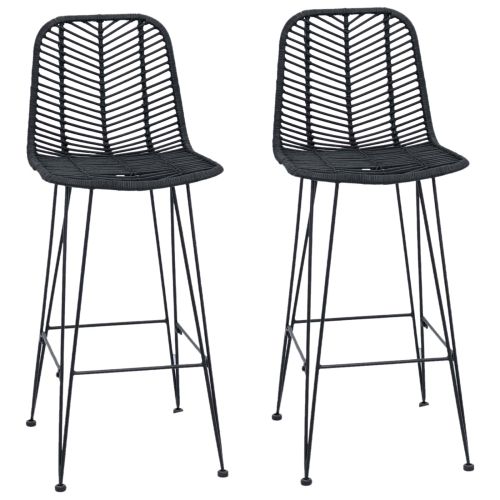 Бар стол 2 pcs Черно 44,5 x 53 x 111 см Раци и желязо