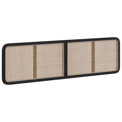 Облегалка за глава с таблото Черно 200 x 55 x 3 см Ратан