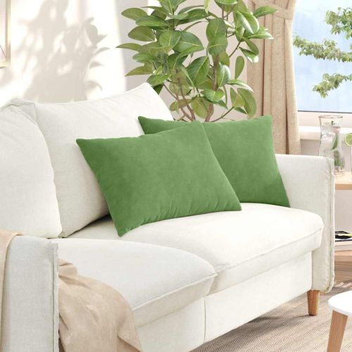 Диван възглавници 2 pcs Светлозелен 60 x 40 cm Кордюрова тъкан
