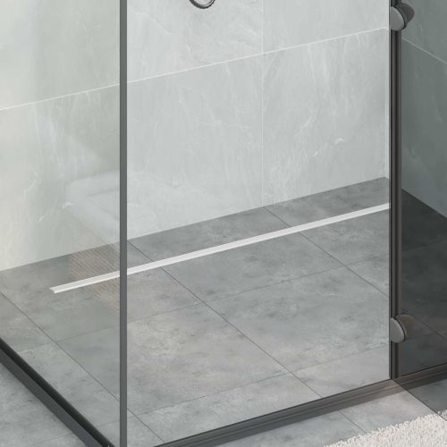 360° Душов отвод с тънък модел Сребрист 100 cm