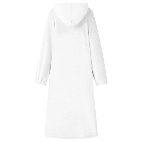 Одеяло с качулка Бяло s Фланела