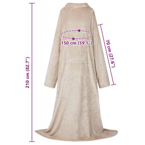 Одеяло с качулка Бежово F Фланела