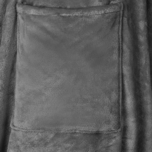 Одеяло с качулка Тъмен сив F Фланела