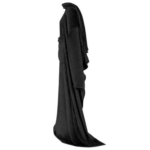 Одеяло с качулка Черно F Фланела