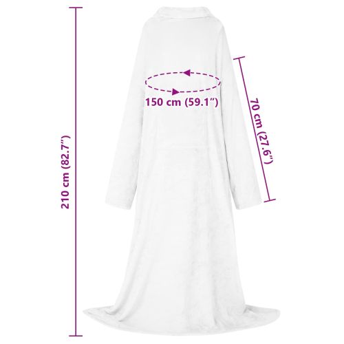 Одеяло с качулка Бяло F Фланела