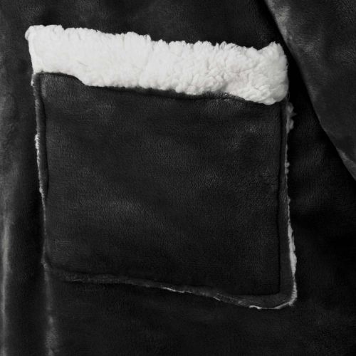 Одеяло с качулка Черно L Флийс и фланел