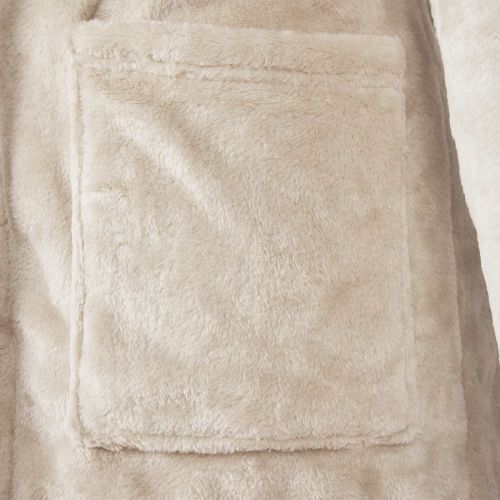 Халат с качулка Бежово m Фланела