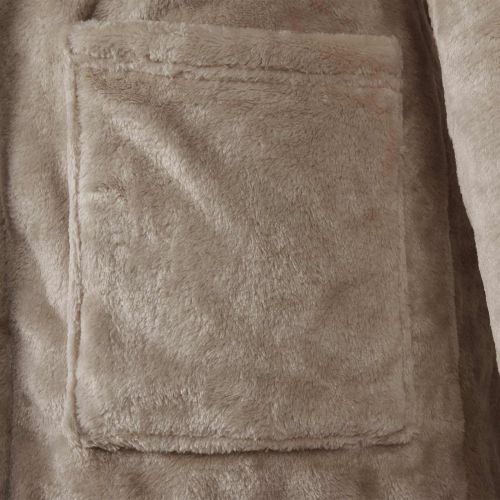 Халат с качулка Камилски s Фланела