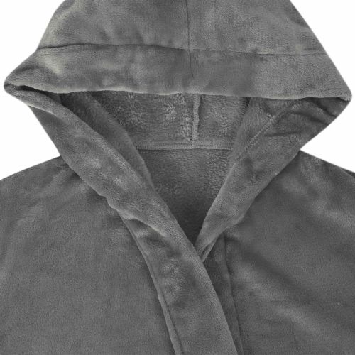 Халат с качулка Тъмен сив xxxl Фланела