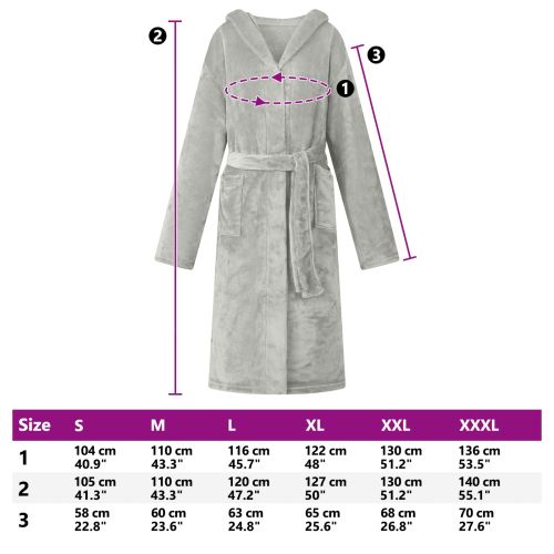 Халат с качулка Сив l Фланела