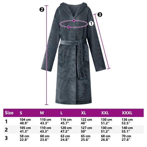 Халат с качулка Морски син s Фланела