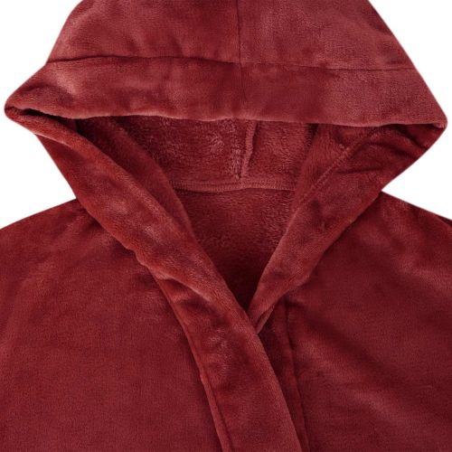Халат с качулка Бордо червен xl Фланела