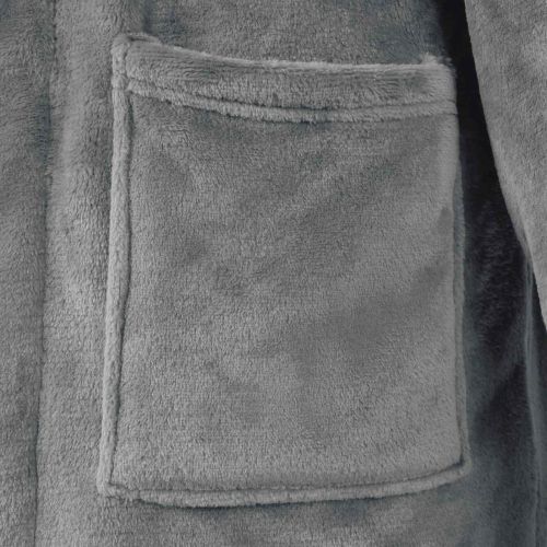 Халат без качулка Тъмен сив s Фланела