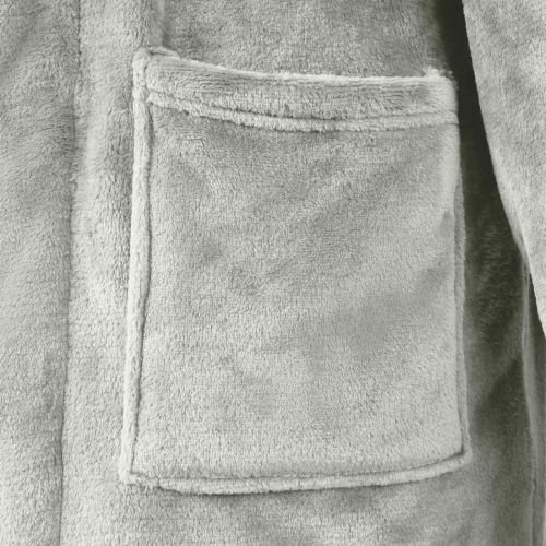 Халат без качулка Сив xxl Фланела