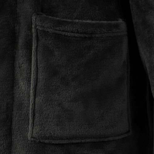 Халат без качулка Черно l Фланела