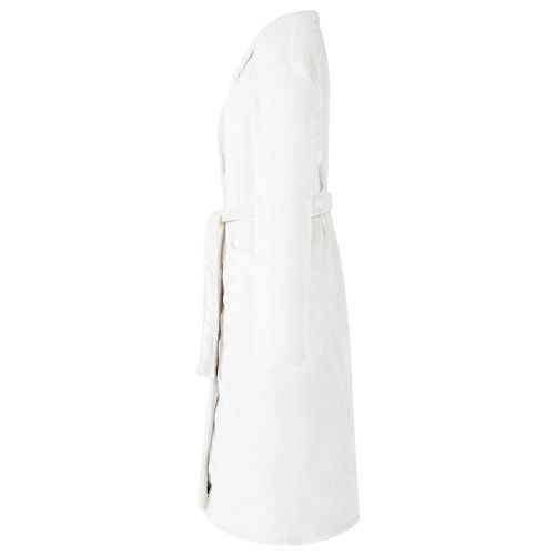 Халат без качулка Бяло s Фланела