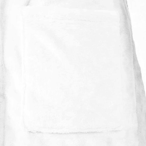 Халат без качулка Бяло s Фланела