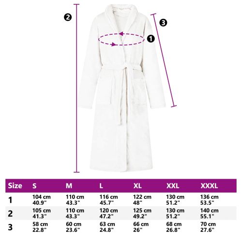 Халат без качулка Бяло s Фланела