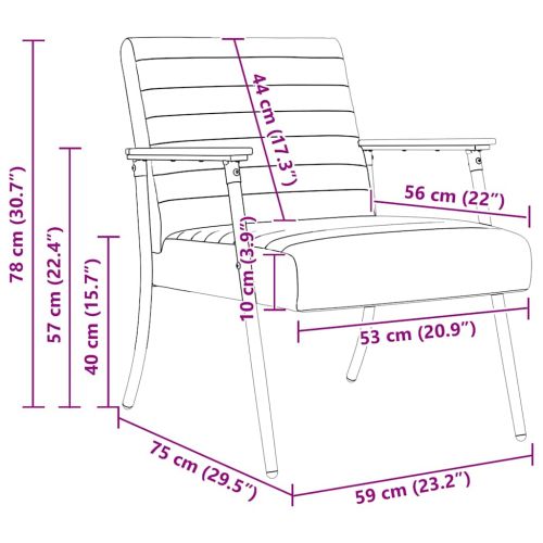 фотьойл Облачно сиво 59 x 75 x 78 см текстил